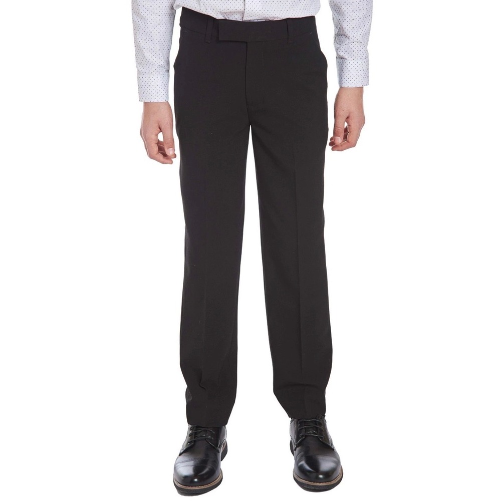 Calvin Klein Boys Slim Fit Suit Pants Black Size 14 Flat Front Stretch K8D0045